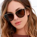 Vintage Cat Eye Sunglasses Women Fashion Brand Designer Sunglasses Female Sexy Leopard Cateyes Black