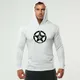 Men's Fashion Sportswear Fitness Hooded T-Shirt Mens Long Sleeve Bodybuilding Tee Shirt Man Gym