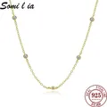 SOMILIA 100% 925 Sterling Silver Necklace For Women 18K Gold Plated FASHION AAAAA Zircon Necklace