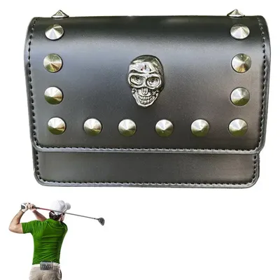 Golf Rangefinder Leather Bag Skull Magnetic Closure Holder Case Range Finder Carry Bag Laser