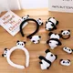 Chinese Internet Red Lovely Plush Panda Headband Hairpin Brooch Hair Rope Aggregate Cute 3D Animal