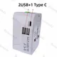 Universal Travel Plug Adapter 2 USB Port 1 Type C World Travel AC Power Adaptor AU US UK EU