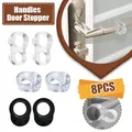 8Pcs Handles Door Stopper Punch-free Door Stops Transparent Round Protection Door Knob Bumper Wall