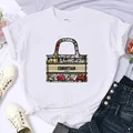 Nuova borsa di marca di lusso per t-shirt da donna con stampa estiva di alta qualità 100% cotone