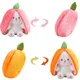 18cm Creative Funny Doll Carrot Rabbit Plush Toy Stuffed Soft Hiding in Strawberry Bunny Bag Toys