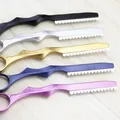 Professional Japan 440c 2 in 1 Hair Scissors Cutting Barber Razor Haircut Thinning Shears Styling