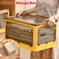 Foldable Storage Box Closet Organizer Stackable Sundries Organizer with Wheels Home Storage Large