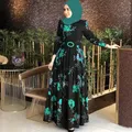 Medio oriente musulmano Vintage stampa abiti da donna turchia Dubai nuovo o-collo signore veste