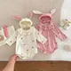 Autumn Baby Girls Romper Cotton Cherry Rabbit Long Sleeved Baby Jumpsuit 0-2 Years Old Newborn Baby