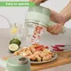 4 in 1 Electric Vegetable Cutter Set Handheld Garlic Mud Masher Chopper For Chili Onion Ginger Meat