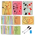 30 Pages Kids Lattice Symmetrical Drawing Toys Concentration Fine Motor Skill Write & Wipe Pen