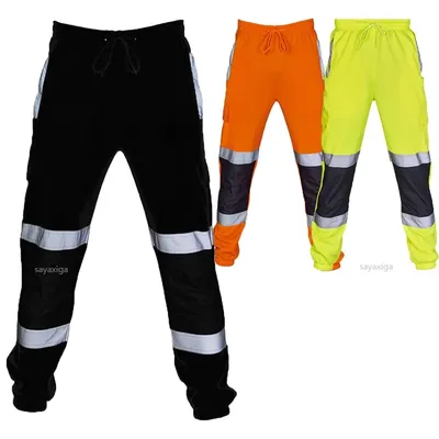 Reflective Stripes Strips Pants Men Work Trousers Hi Vis Pants High Visibility Work Wear Pants Road