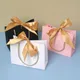 1pcs Gift Bag With Bow Ribbon Paper Gift Bags With Handles Birthday Party Wedding Decor Baby Shower