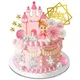 Princess CakeTopper Castle Cake Decoration for Girl with Snowflake Stars for Kid Birthday Party