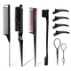 10pcs Hair Styling Comb Set Teasing Hair Brush Triple Teasing Comb Rat Tail Combs Edge Brush Hair