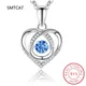 2CT Moissanite Necklace Heart Pendant Diamond Necklace For Women 925 Silver Prong Setting VVS