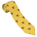 Bee Yellow Cartoon Neckties Unisex Silk Polyester 8 cm Wide Neck Ties for Mens Accessories Cosplay