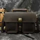 Luxury Fashion 100% Genuine Leather Men Briefcase Cow Leather Laptop Bag Vintage Shoulder Bag Real