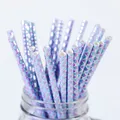 25Pcs Paper Mermaids Straw Birthday Party Drinking Disposable Straws For Under the Sea Paper Party