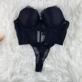 Set di mutandine corsetto da donna in pizzo Sexy Set di perizoma intimo da donna Set di cinturini