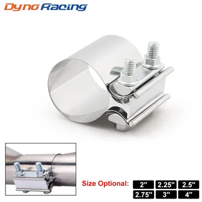 2.0" 2.25" 2.5" 2.75'' 3.0" 4.0" Butt Joint Exhaust Band Clamp Sleeve 304 Stainless Steel Exhaust Sleeve Coupler Step Clamps