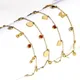 1 Piece 304 Stainless Steel Link Cable Chain Bracelets Gold Color Chain Rhinestone Butterfly Corss