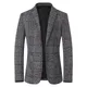 Male Korean Design Blazers Coats New Autumn Men Plaid Blazers Suits Jackets Spring Business Casual