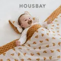 Baby Blanket 120*150Cm Double Sided Patchwork Design Brown Soft Winter Thicker Quilt For Kids 0-6