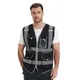 9 Multi-Pockets Black Safety Vest Reflective with Pockets and Zippers Construction Reflective Work