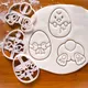 Easter Bunny Egg Cookie Cutter Embosser Mold Rabbit Chick Fondant Biscuit Cutter Baking Tools happy