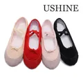 Pantofole piatte da palestra USHINE Yoga bianco rosa bianco nero tela scarpe da ballo per balletto