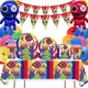 Rainbow&Friend Balloon Boy Game Birthday Party Supply Disposable Tableware Cup Candybox Sling Napkin