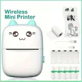 Mini Thermal Printer Wireless BT 200dpi Photo Label Memo Wrong Question Printing with USB Cable No