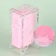 Nail Storage Box Clear Pink Butterfly Acylic Nail Wipes Cotton Pad Container Makeup Manicure