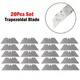 20 Pcs Trapezoidal Blade Replacement Blade W/ Box For Art Craft Cutter Tool Multitool Carbon Steel