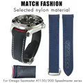 19mm 20mm 21mm Nylon Watchband for Omega Speedmaster Moonwatch Seamaster AT150 Planet Ocean Seiko