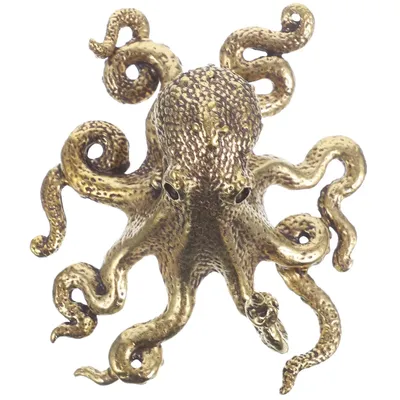 Miniature Octopus Figurine Retro Octopus Ornament Bronze Collectibles Statues Brass Octopus Figurine