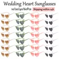 10-60Pcs Heart Sunglasses Wedding Party Favors for Guests Bachelorette Hen Party Sunglasses Bride