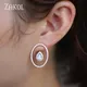 ZAKOL Round Cutout Cubic Zirconia Water Drop Earrings for Women Wedding Dinner Anniversary Birthday