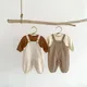 Korea Spring Autumn Infant Baby Boys 2PC Clothes Set Bear Print Long Sleeve Cotton Top Solid Pocket