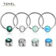 Nose Rings G23 Titanium Piercing Opal BCR Hoop 8mm Cartilage ASTM F136 Titanium Hypoallergenic No