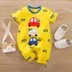 Neonatal Baby Clothes With Contrasting Colors Fashionable Toddler Jumpsuit Handsome Cartoon Car Boy