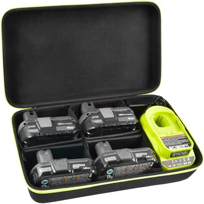 Case Compatible with Ryobi ONE+ 18V Lithium-Ion 4.0/ 3.5/ 3.0/ 2.0/ 1.5 Ah Compact Battery. Storage Carrying Holder