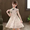 Fashion Baby Girl Dress Summer Casual Kids Chiffon Cheongsam Dresses Children Princess Chinese Style