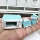 3PCS 1/12 Scale Dollhouse Microwave Oven Mini Kettle Miniature Bread Machine Scene Model Doll