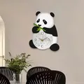 Lovely Panda Shape Wall Clock Silent Kids Bedroom Living Room Cartoon Animal Ornament Office Home