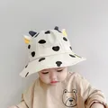 Kids Bucket Hats Korean Cow Shape Baby Cap Thin Trendy Boy Fashion Girl Cute Caps Fisherman Hat For