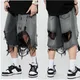 Hip Hop Men's Shorts 2022 Summer High Street Man Denim Short Knee Length Pants