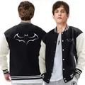 Funny Movie Bat Logo Prints Men Jackets Harajuku Crewneck Jacket Fashion Oversize Coats Loose M-5Xl