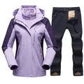 Tuta da sci da donna impermeabile giacca in pile da neve pantaloni da Snowboard femminile set sport